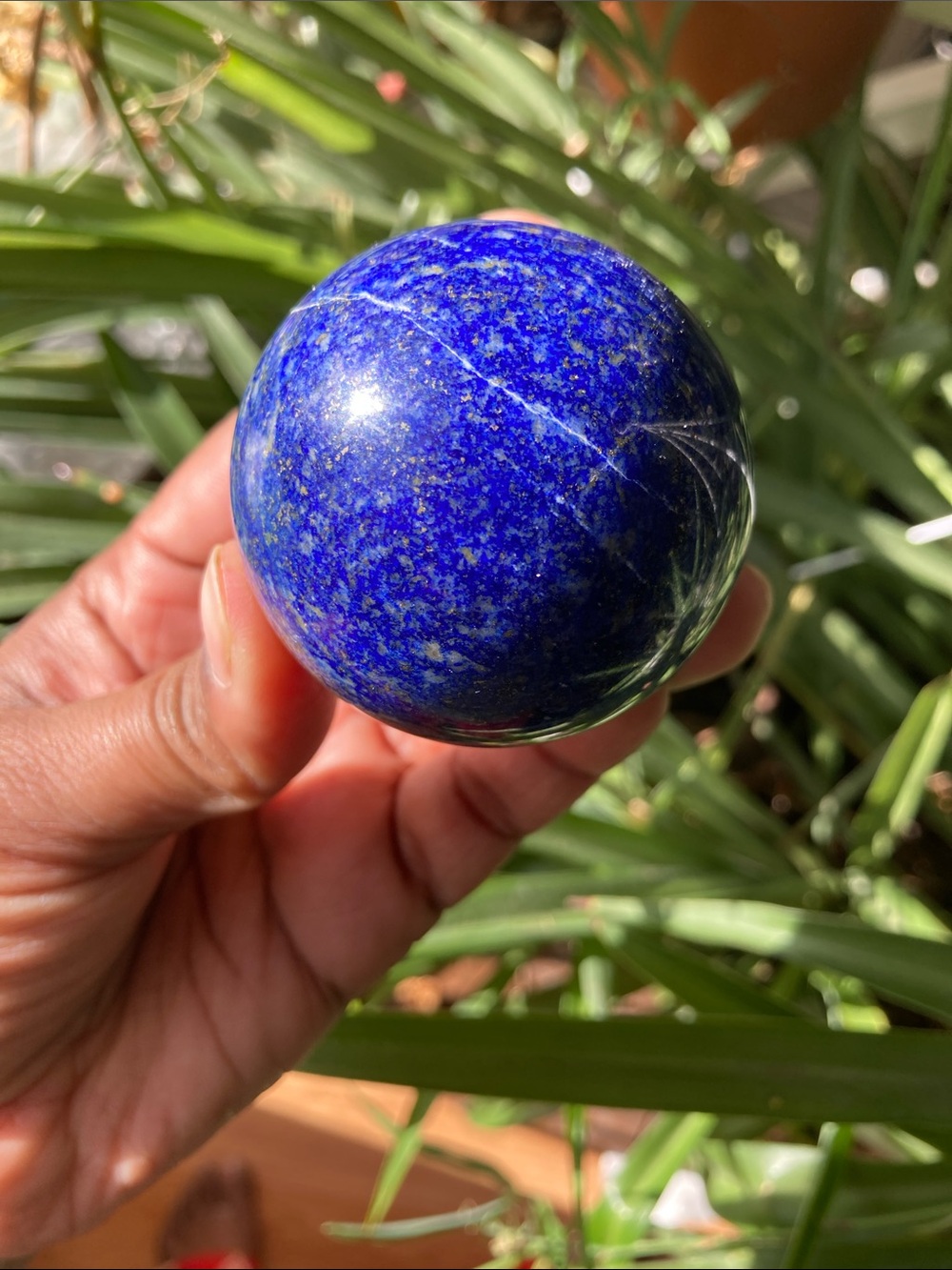 Lapis Lazuli Decorative Sphere - Deep Blue Home Accent